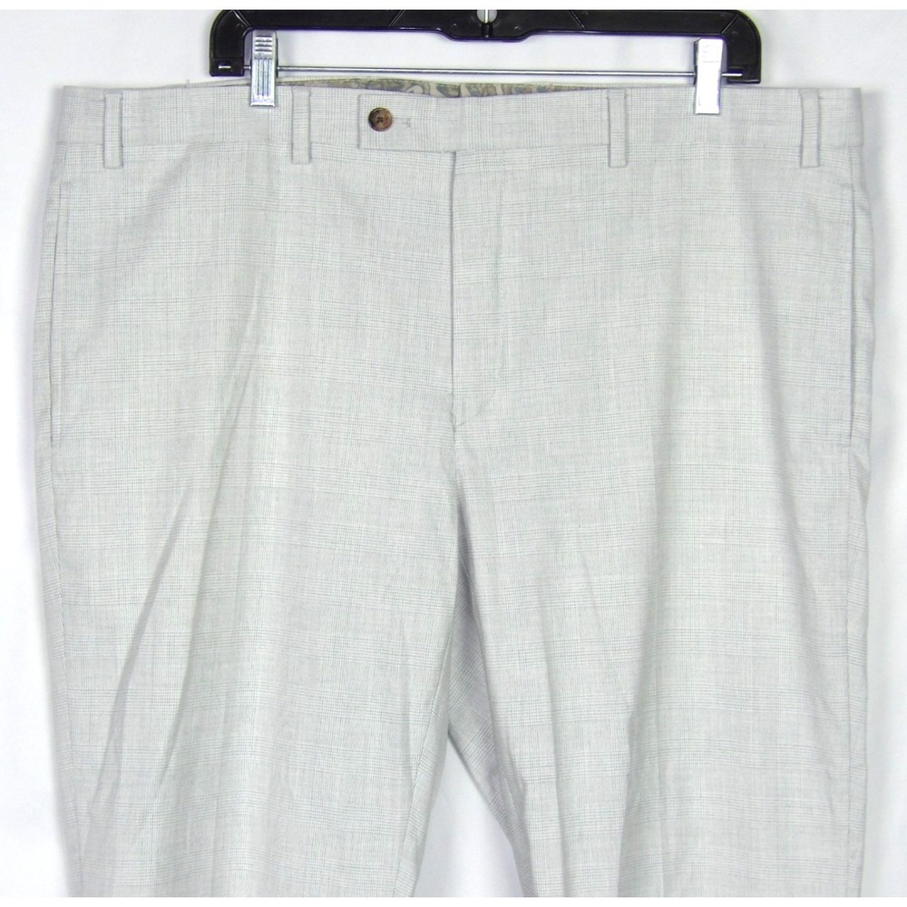 LAUREN Ralph Lauren Poly Blend Stretch Gray Plaid Dress Pants Men's 40 X 30 - Picture 3 of 7